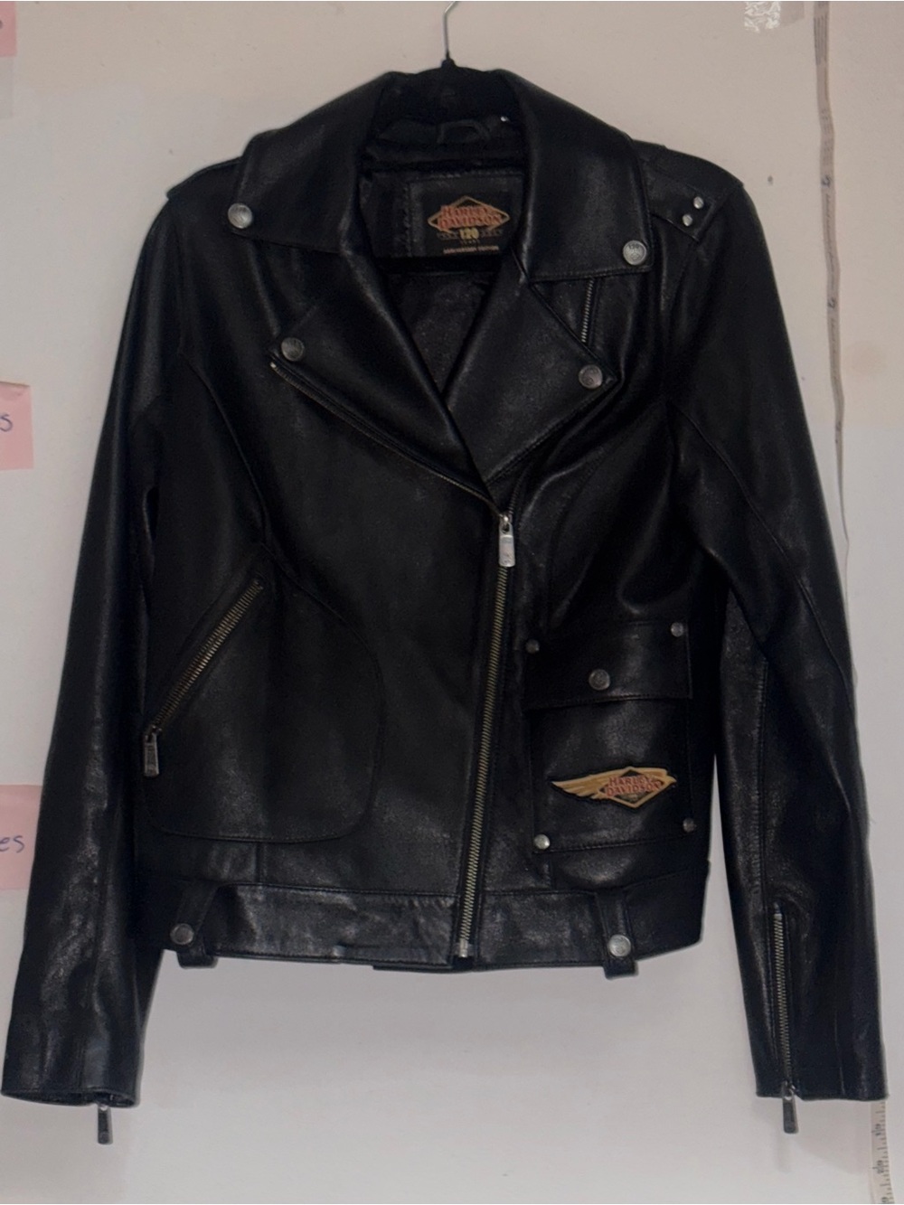 Harley-Davidson Black Leather Asymmetric Moto Jacket
